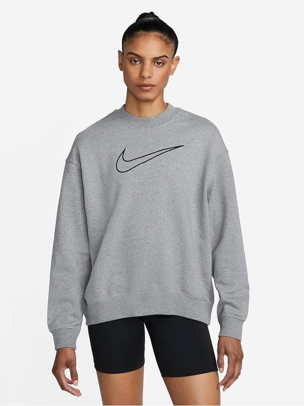 Nike Gray Pullover Sweatshirt with Black Swoosh Tag